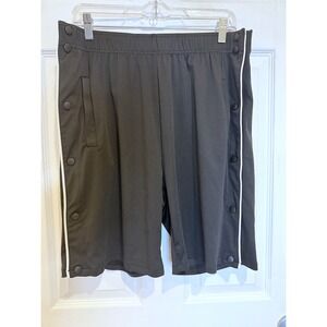 Meuponc Track Shorts Side Button Athletic Gym Casual Black‎ Shorts L